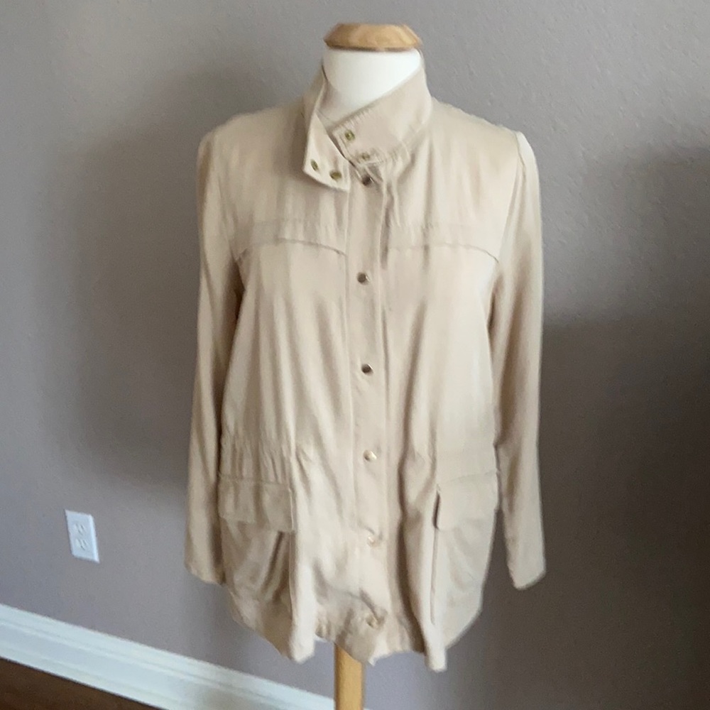 Zara Basic Beige Lightweight Jacket, Large - image 1